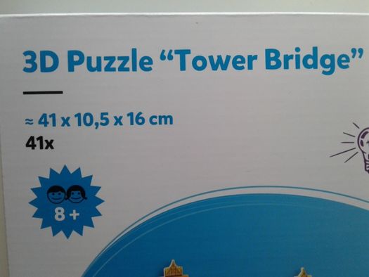 Joc/ set puzzle 3D cu Tower Bridge, 41 piese, nou, dim. 41 x 10 x 16cm