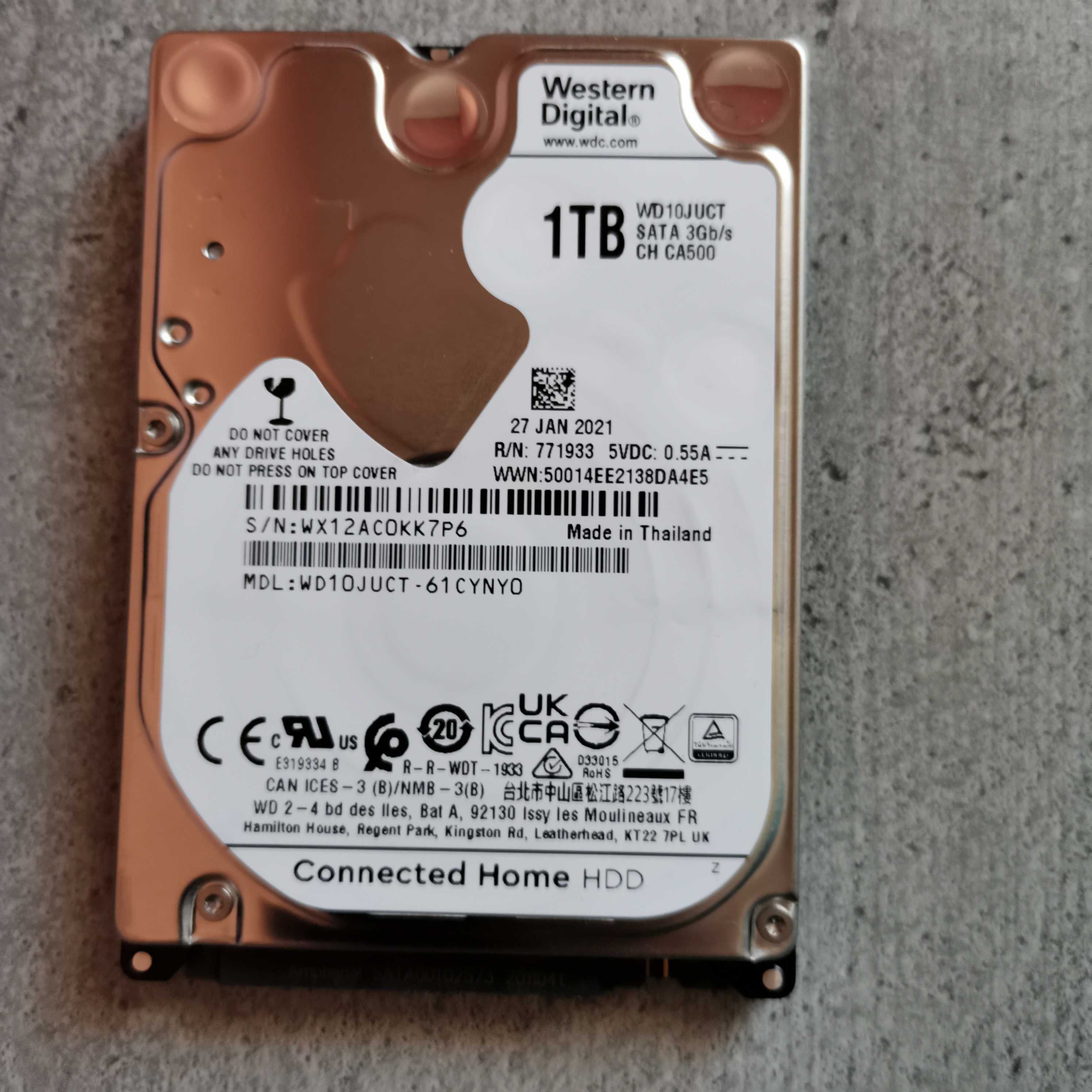 HDD extern 1TB Western Digital USB 3.0 2,5"