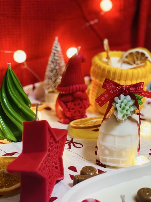 Коледни свещи от соев восък