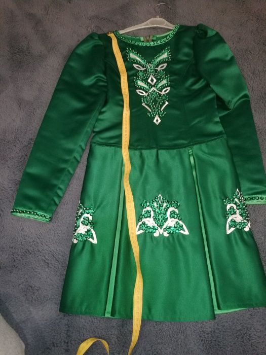 Rochie Irlandez Verde broderie cu paiete