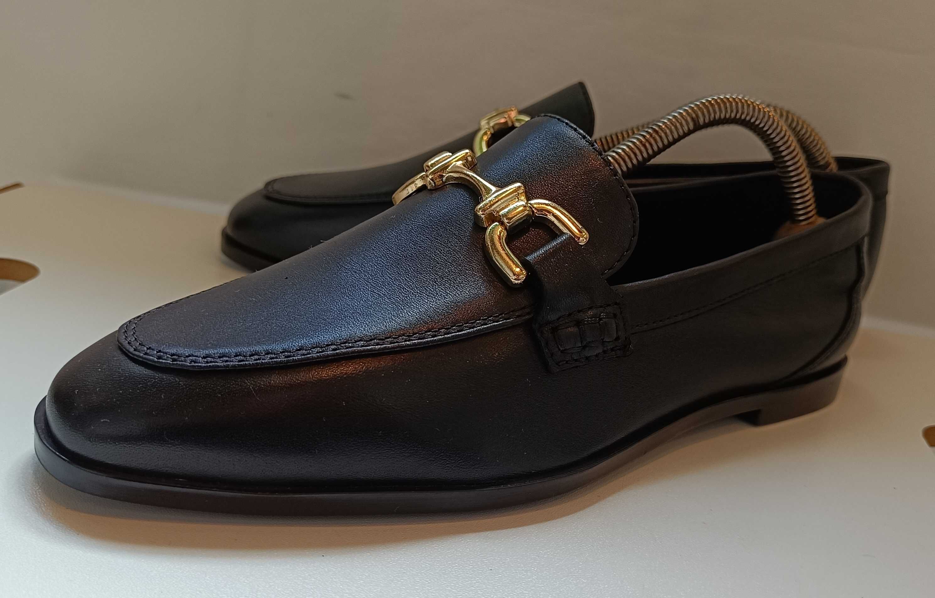Pantofi loafer 37 38 bit premium ZARA NOI piele naturala moale