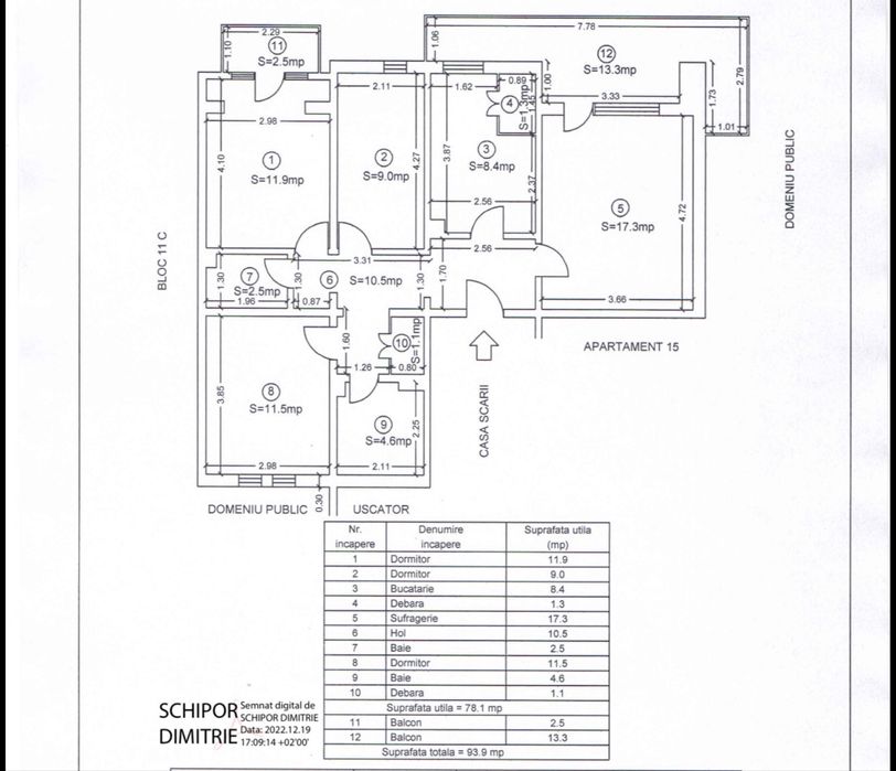Apartament 4 camere in bloc tip vila Spiru Haret / Ciochinescu