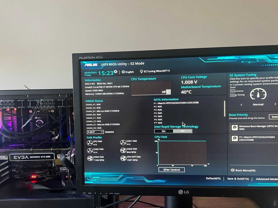 Дънна платка ASUS X99-Е WS,16GBDDR4,IntelCore i7-5820K 3.30GHz