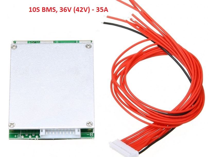 10S BMS 42V 35A, защитна платка с балансно зареждане, PCB BMS board