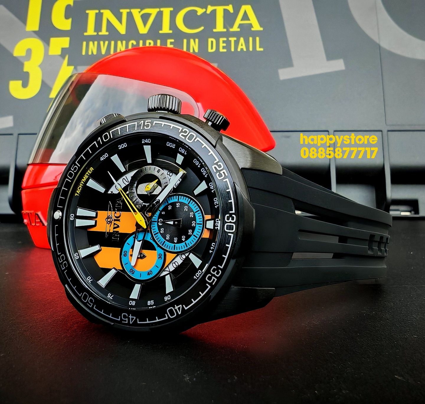 часовник INVICTA Racing Black 50 mm, Инвикта нов, ръчен часовник