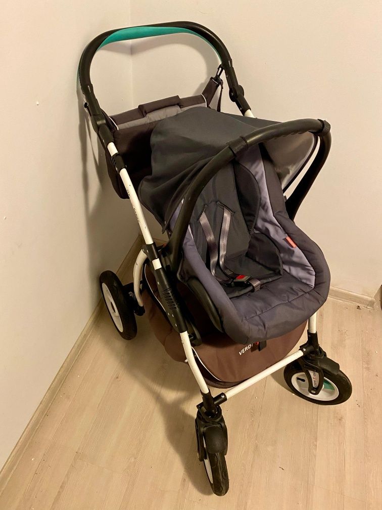 Carucior 3 in 1 Optima Grey-Turqoise