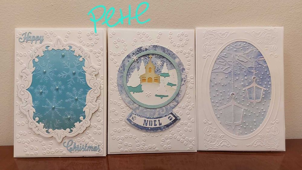 Ръчно изработени коледни картички с различни техники