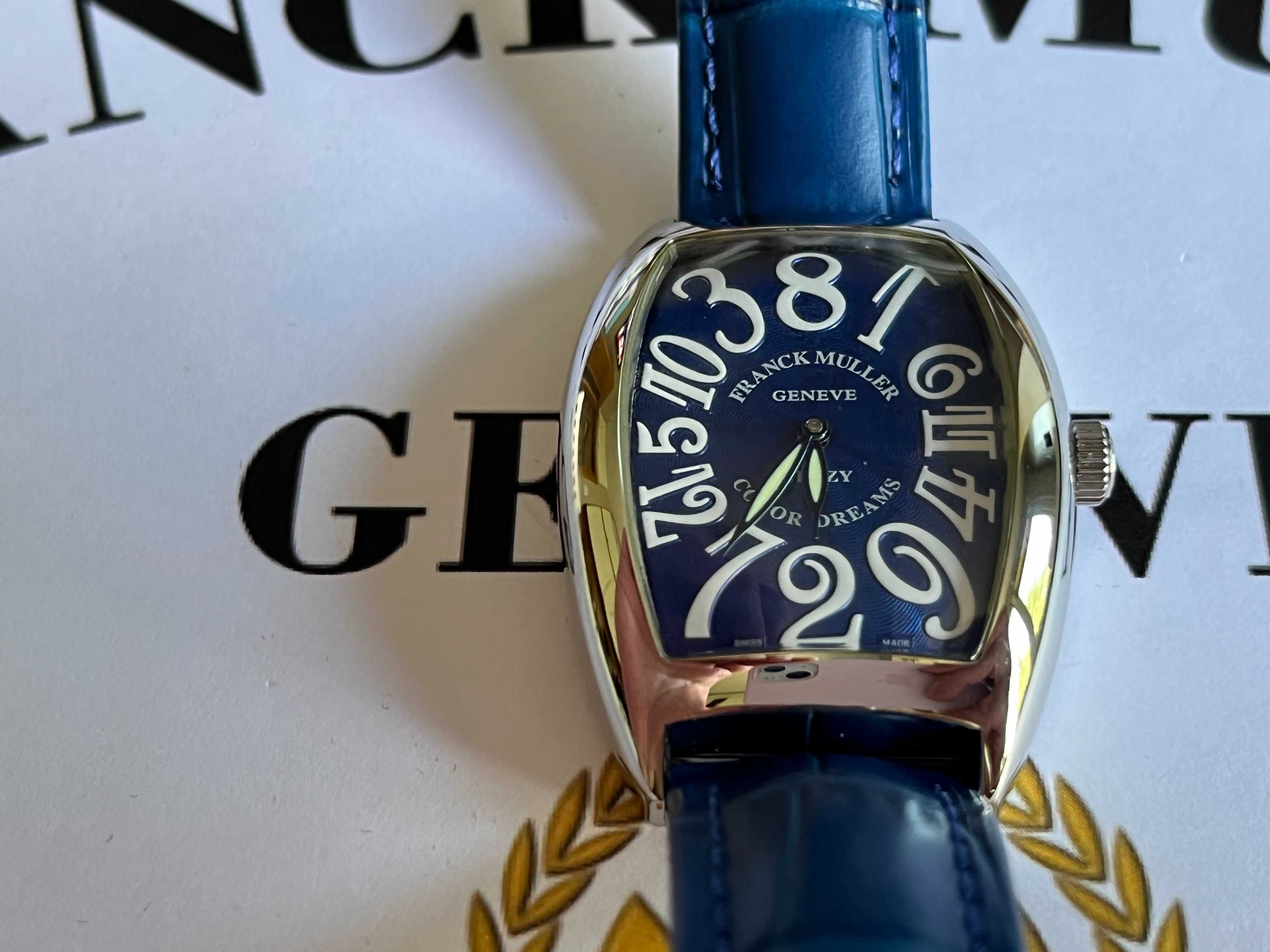 Дамски часовник Franck Muller color dreams crazy hours BLUE механичен