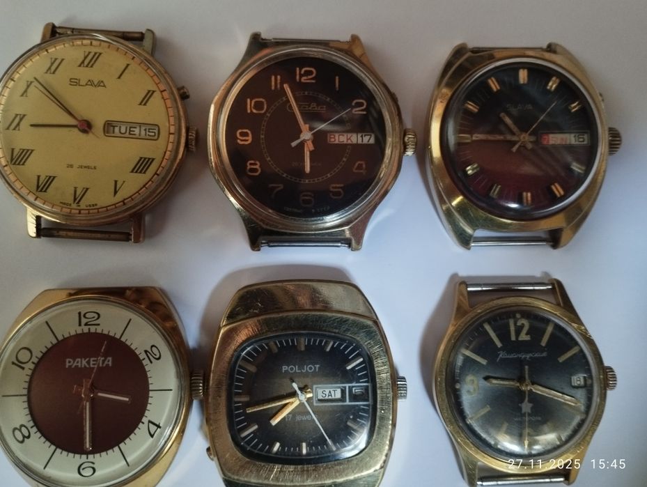 Poljot soati 17 ta marvarid. Oltin bilan qoplangan AU10. Mexanizm 2628