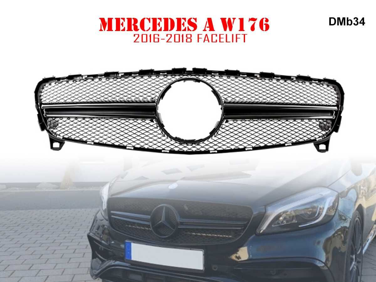 Grilă frontală neagră AMG pentru Mercedes A W176