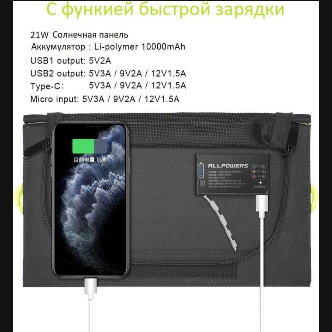 Солнечная панель allpowers 21 вт