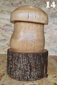 ciuperca sculptura din lemn de stejar , cu forma de boletus edulis, 14