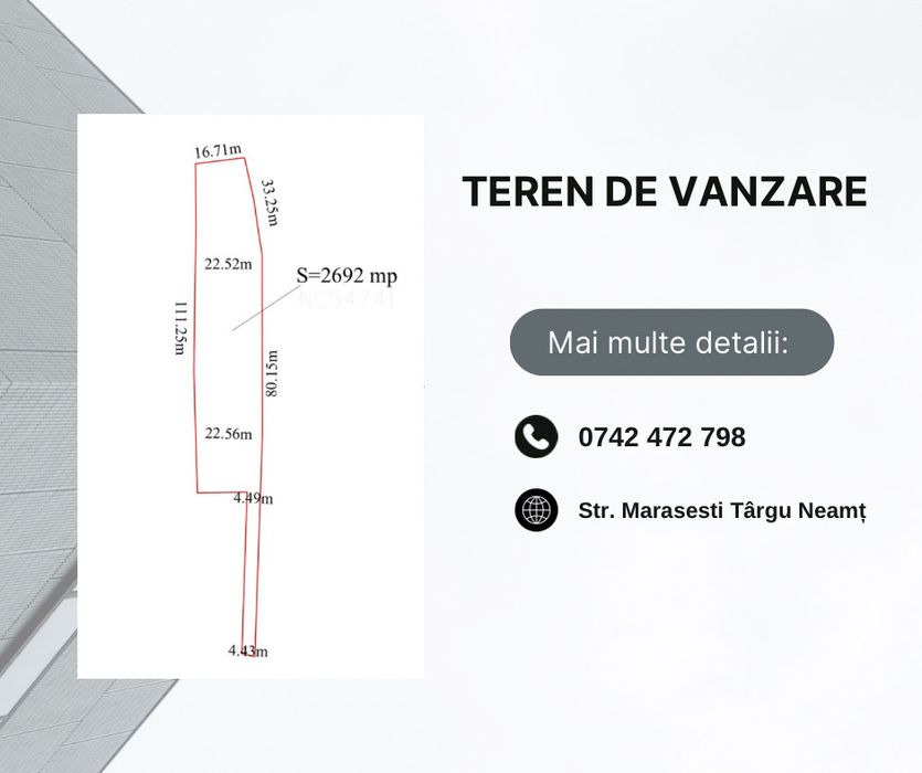 Teren intravilan 2692 mp