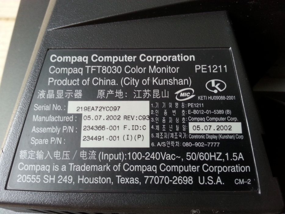 Monitor Compaq double input