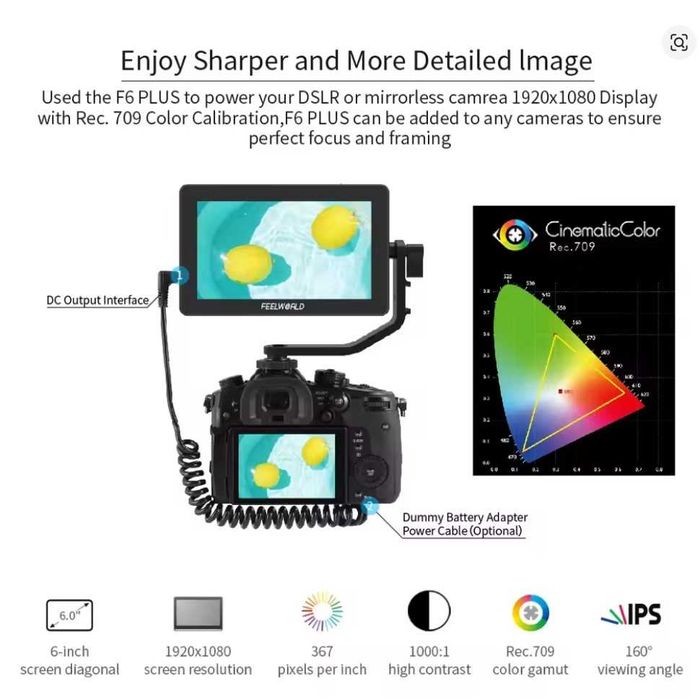 Външен монитор за фотоапарат Feelworld F6 Plus V2 Touch 6-инчов
