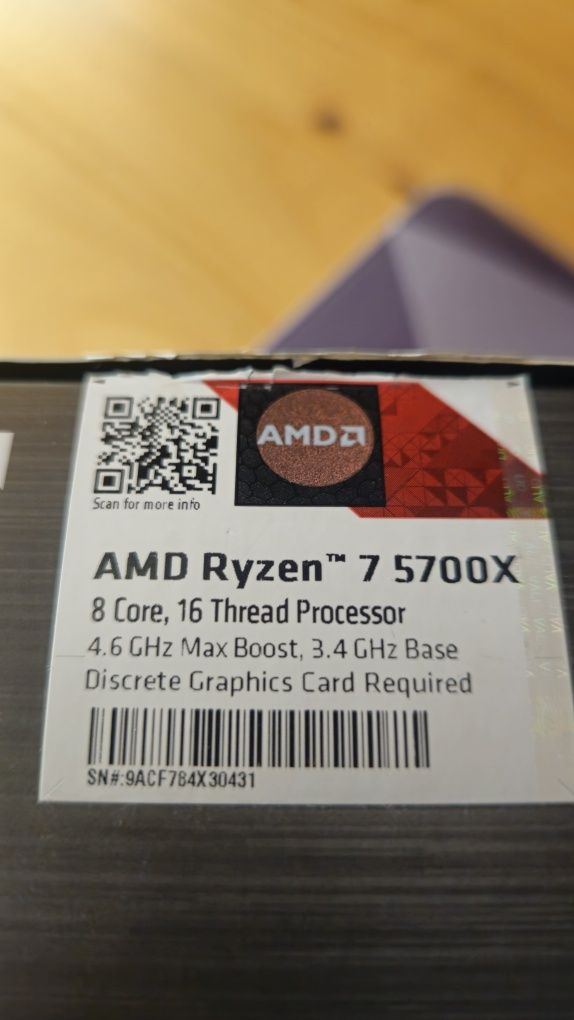 Продавам Ryzen 7 5700X AM4