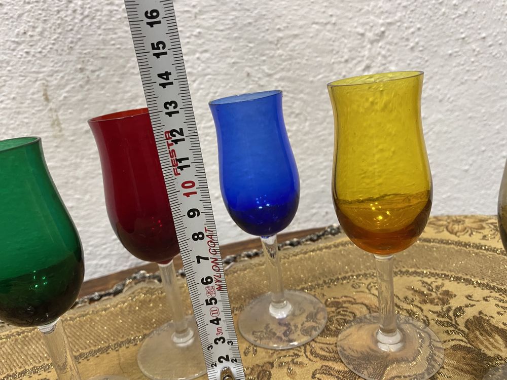 Италиански чаши от разноцветно стъкло мурано