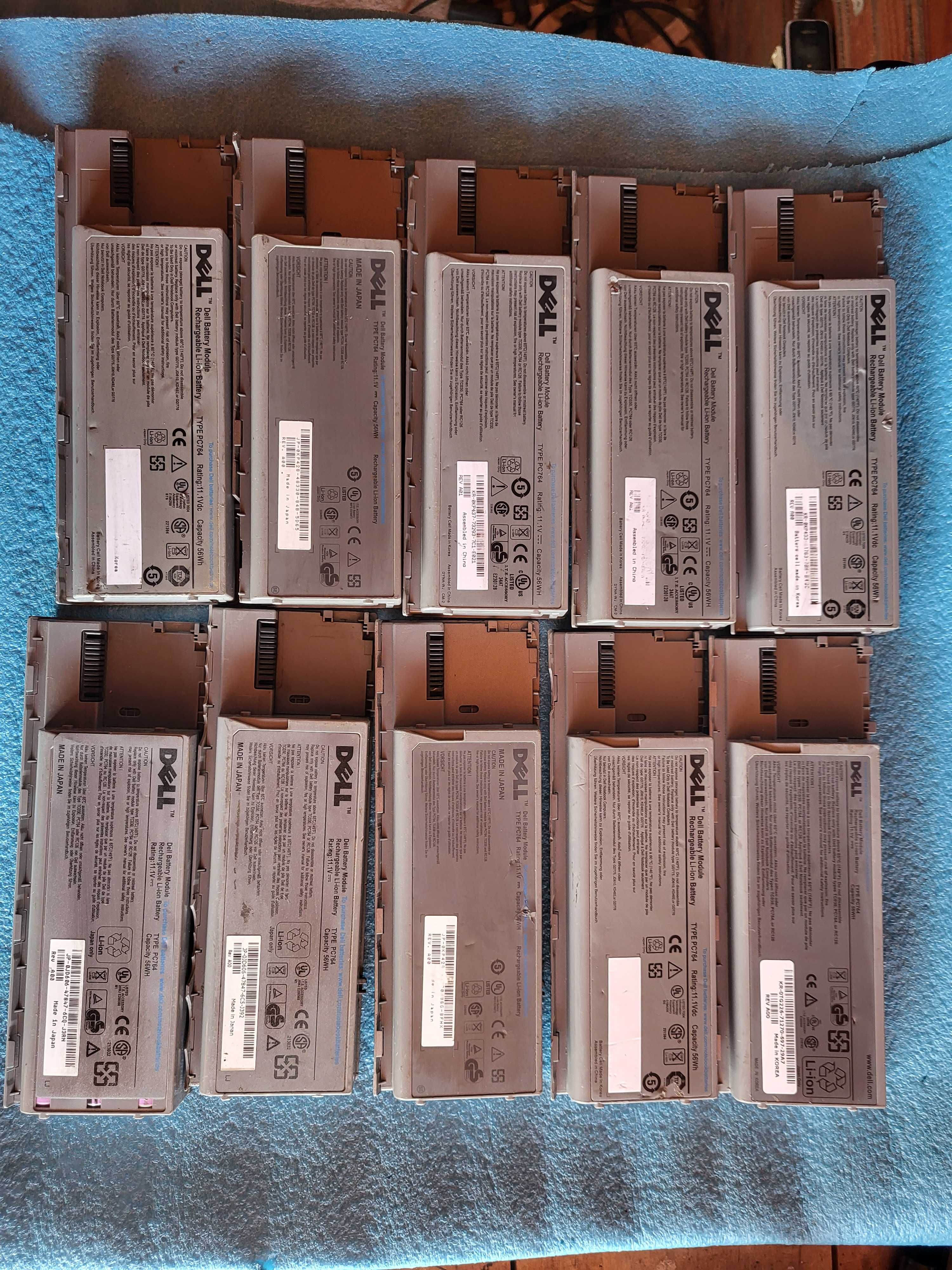 lot 10 baterii laptop  DELL - PC764