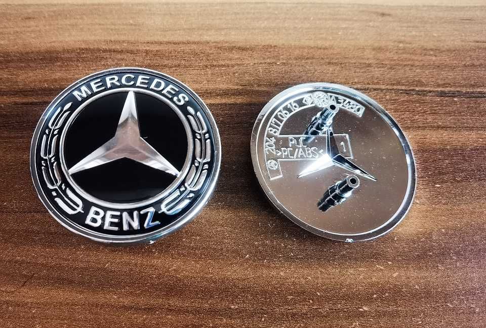 Емблема Мерцедес Mercedes Benz Тапа с две краета 57мм 3-ри цвята