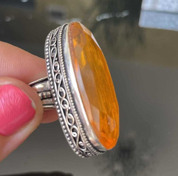 Inel Argint 925 cu Piatra Semipretioasa Citrin