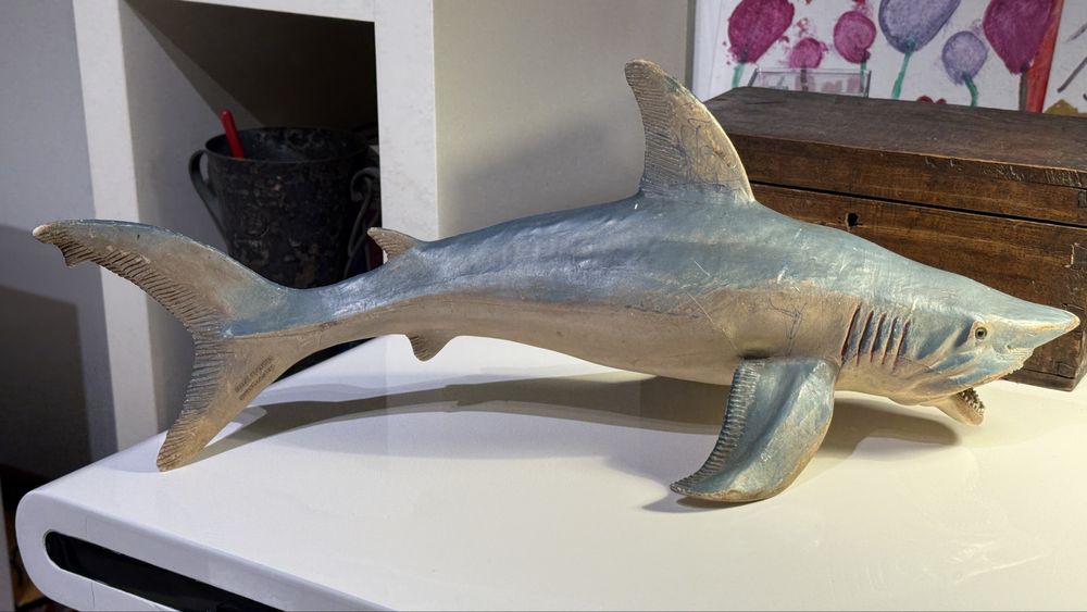 Rechin cauciuc white death 40cm 1970