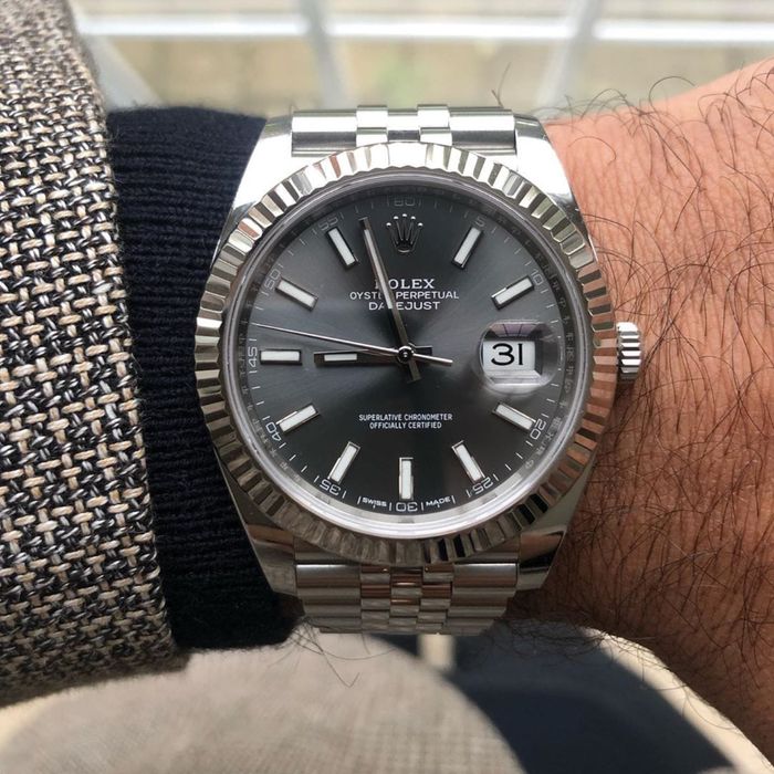 rolex datejust gray dial 41,mm
