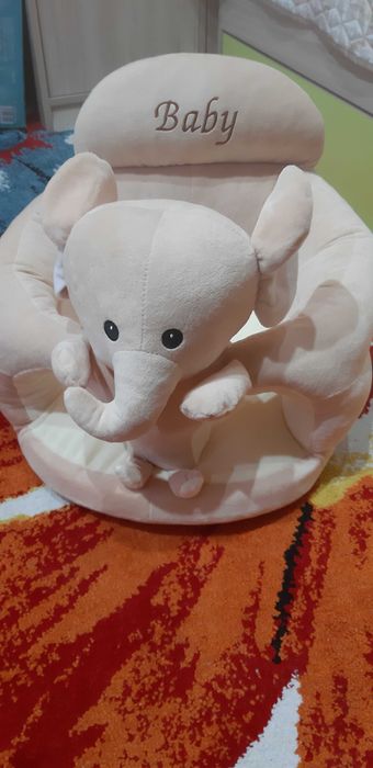 Бебешки музикален фотьойл (барбарон) – слонче, бежово