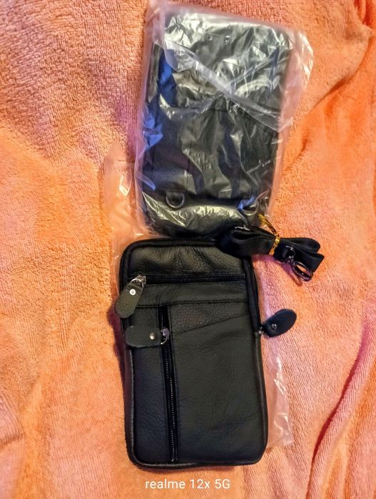 Чантичка 2 модела  , черна от естествена кожа