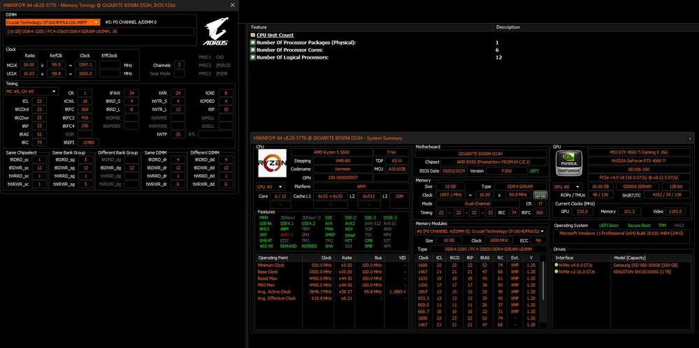 PC Gaming Ryzen 5 5600 32BG RAM 4060TI