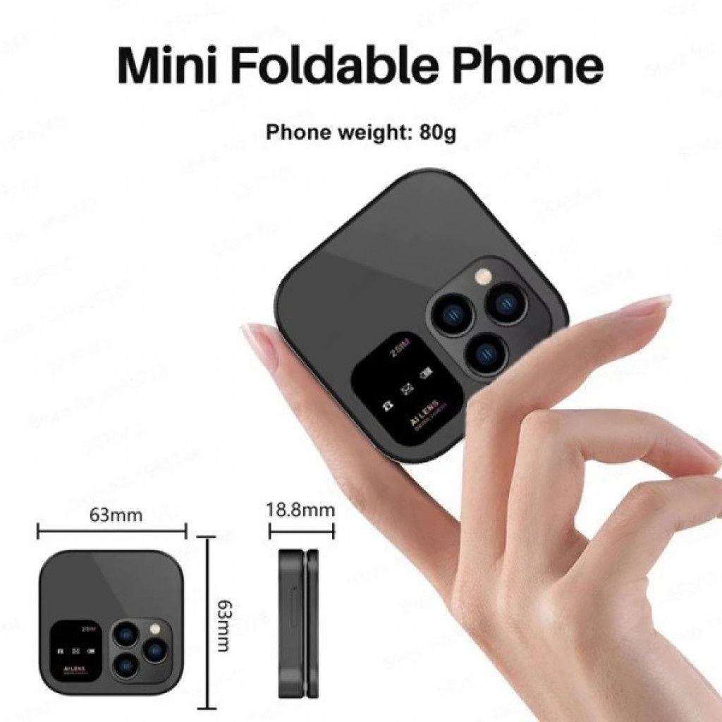 Мини Сгъваем Телефон i16 Pro – 2 SIM, Камера, Радио, Фенерче.