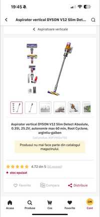 Aspirator vertical Dyson V12 Slim Detect Absolute