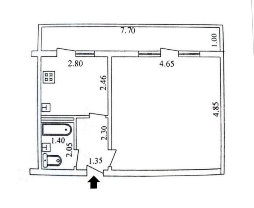СРОЧНО !!! Продается квартира в Яшнабаде 1/7/9 (42 кв/м ) Авиасозлар 1