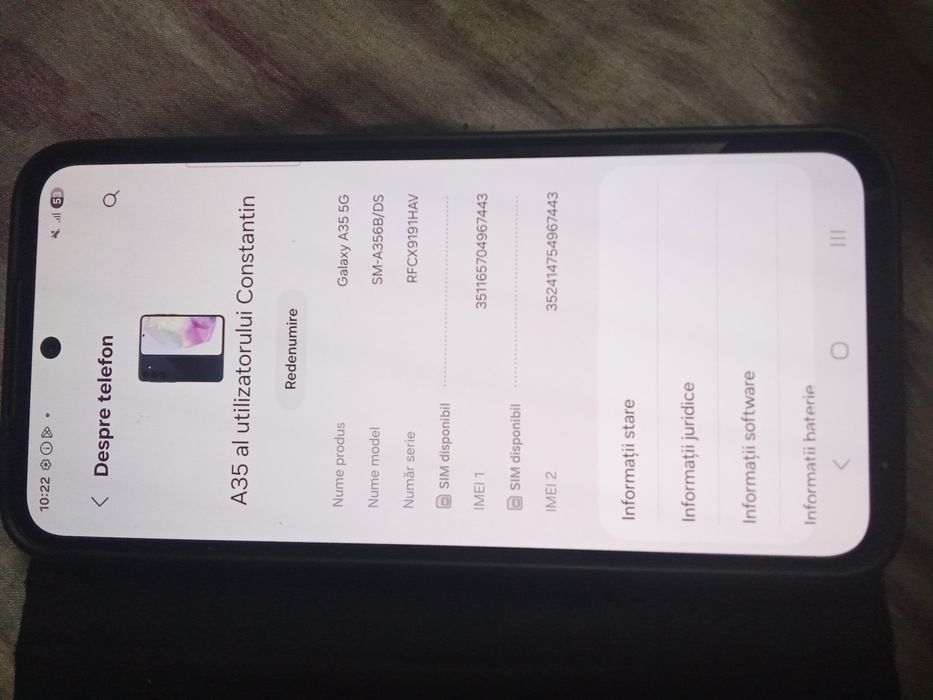 Samsung A35 5g nou 6/128gb android 15 dual SIM liber de rețea husă ok