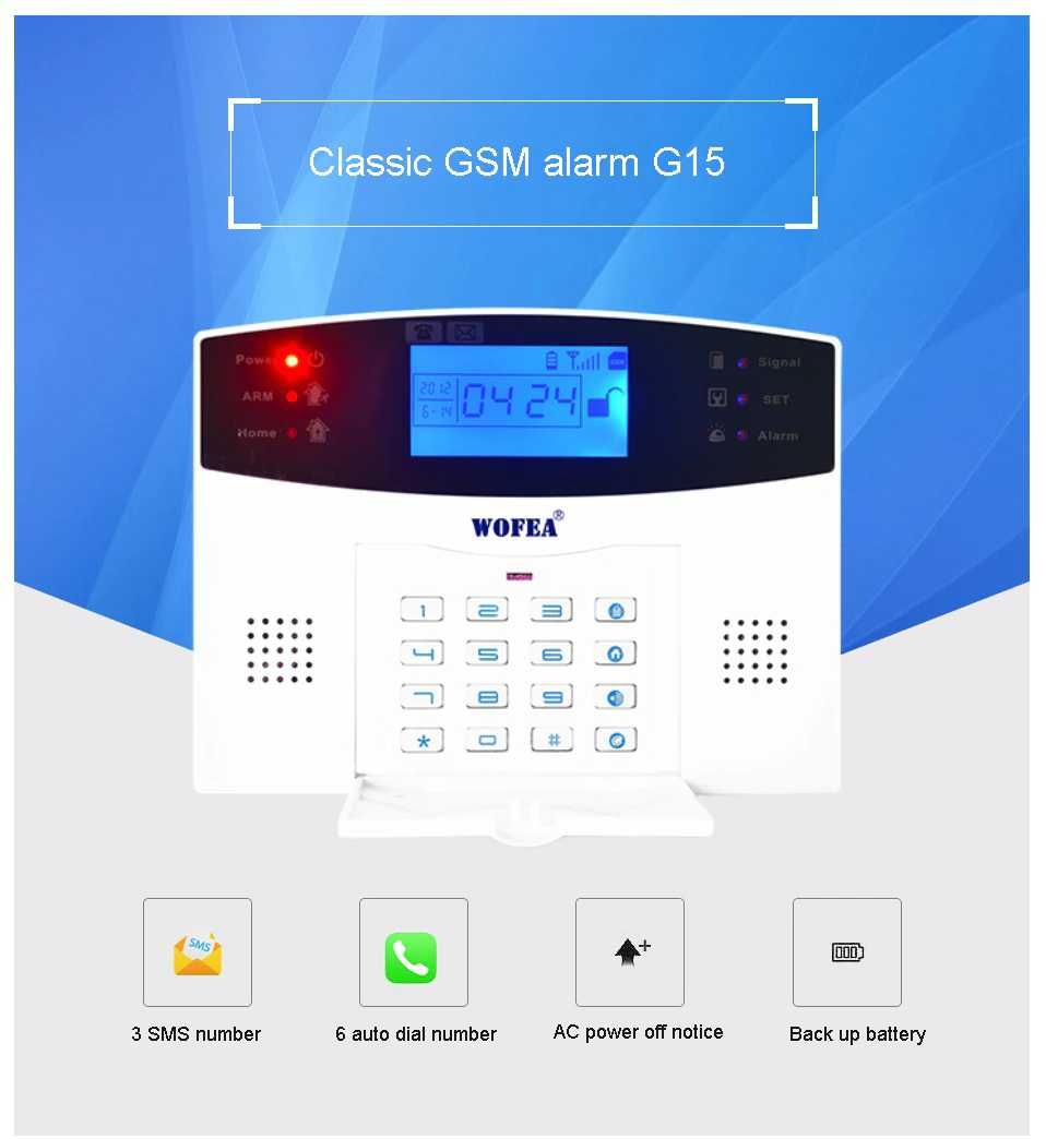Sistem de securitate alarma GSM pentru casa apartament Wofea