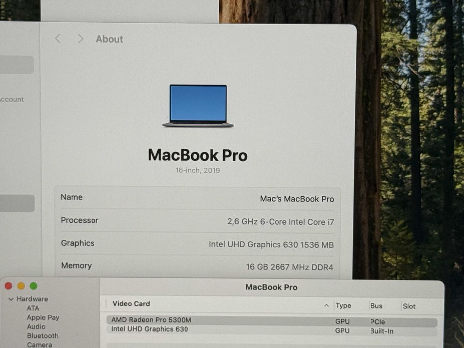 MacBook Pro 16 2019`Core i7-9750H/16GB RAM/512GB SSD/AMD 5300M/Бат 9ч