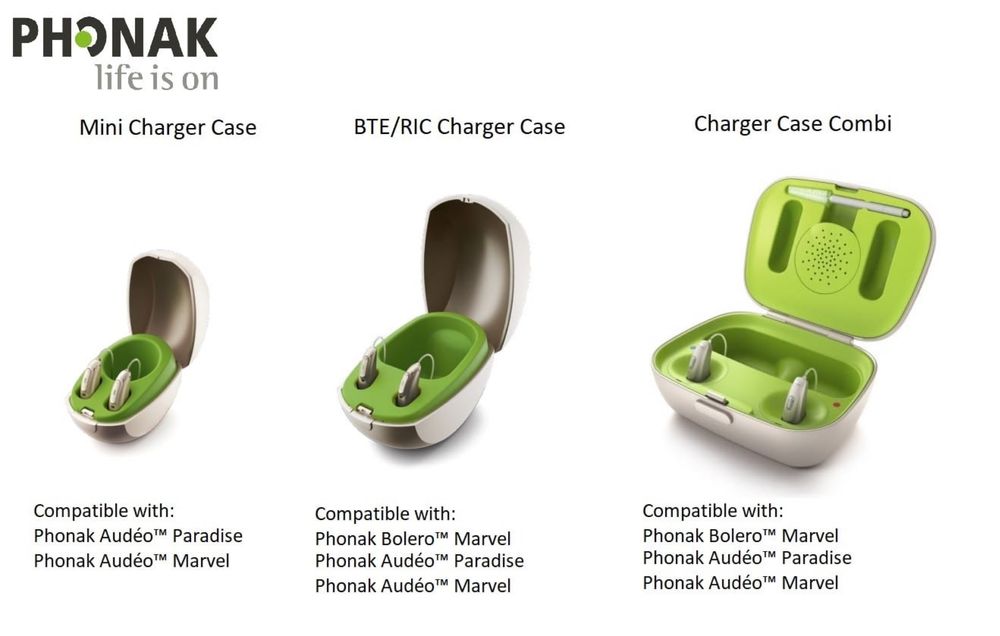 Зарядные устройства для слуховых аппаратов Phonak.