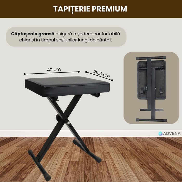 Scaun pian reglabil,  confortabil si durabil, piele naturala
