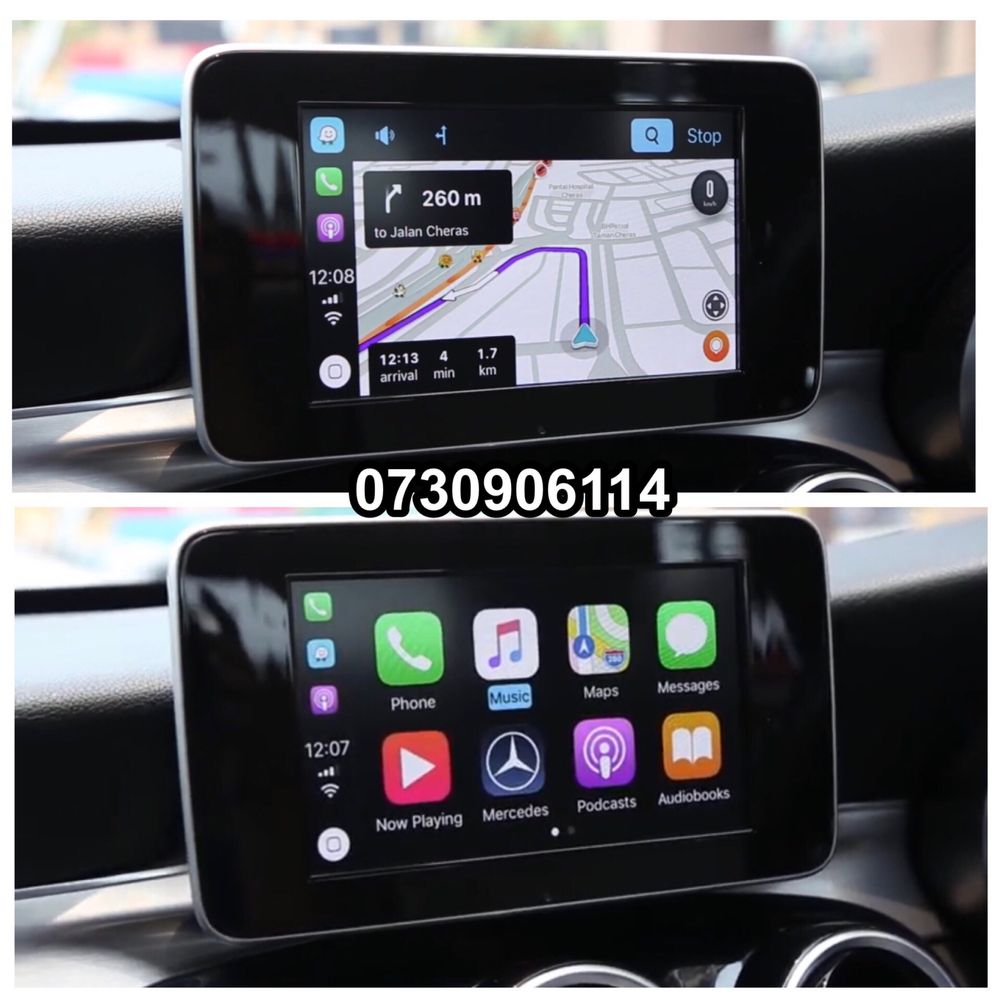 Interfata Apple CarPlay Mercedes-Benz C GLC V S Android Waze Google