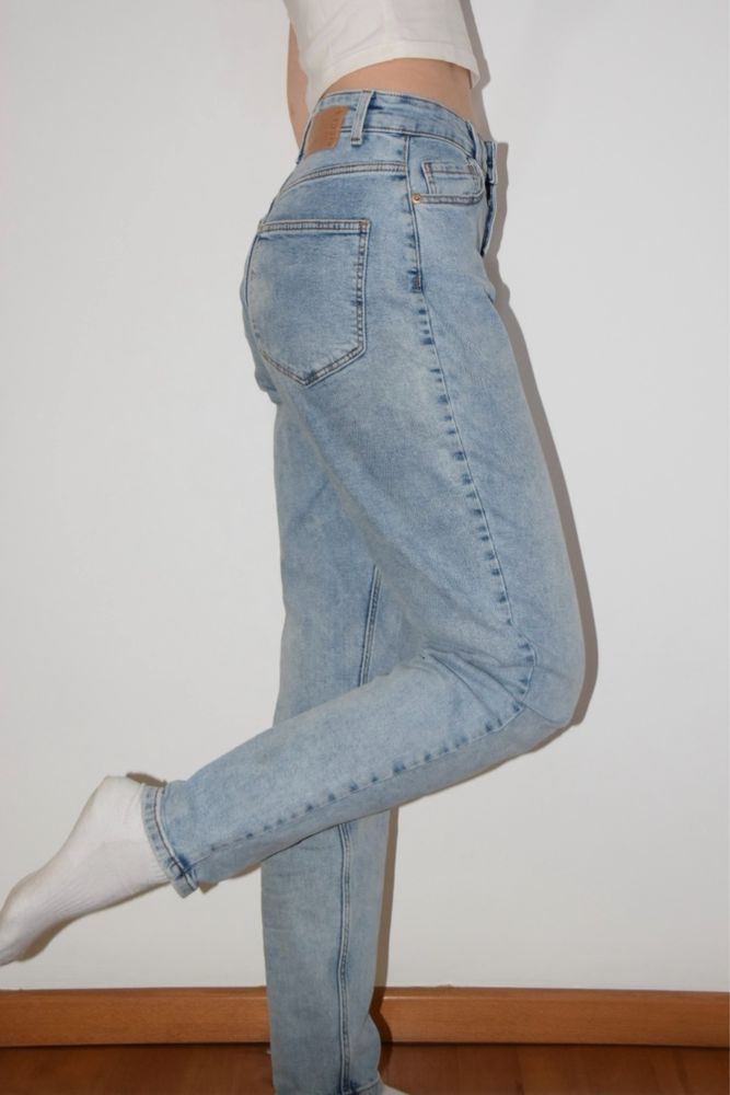 Bugi Pieces relaxed fit, albastru deschis, marimea S