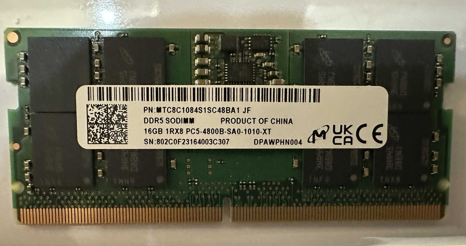 Memorie RAM Laptop 16 GB DDR5 4800Mhz SO-DiMM Micron