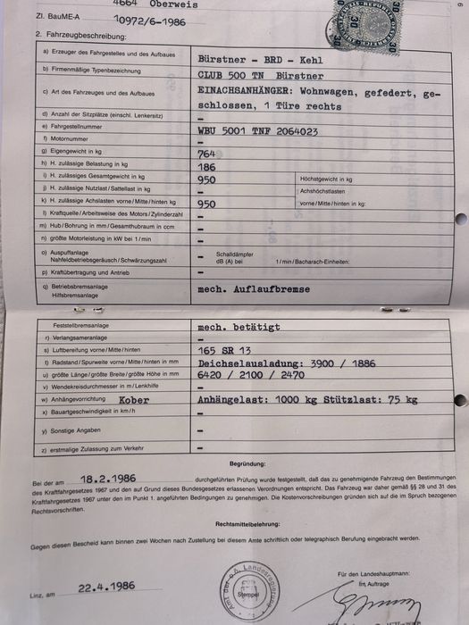 Vînd rulota cu acte pentru îmatriculare