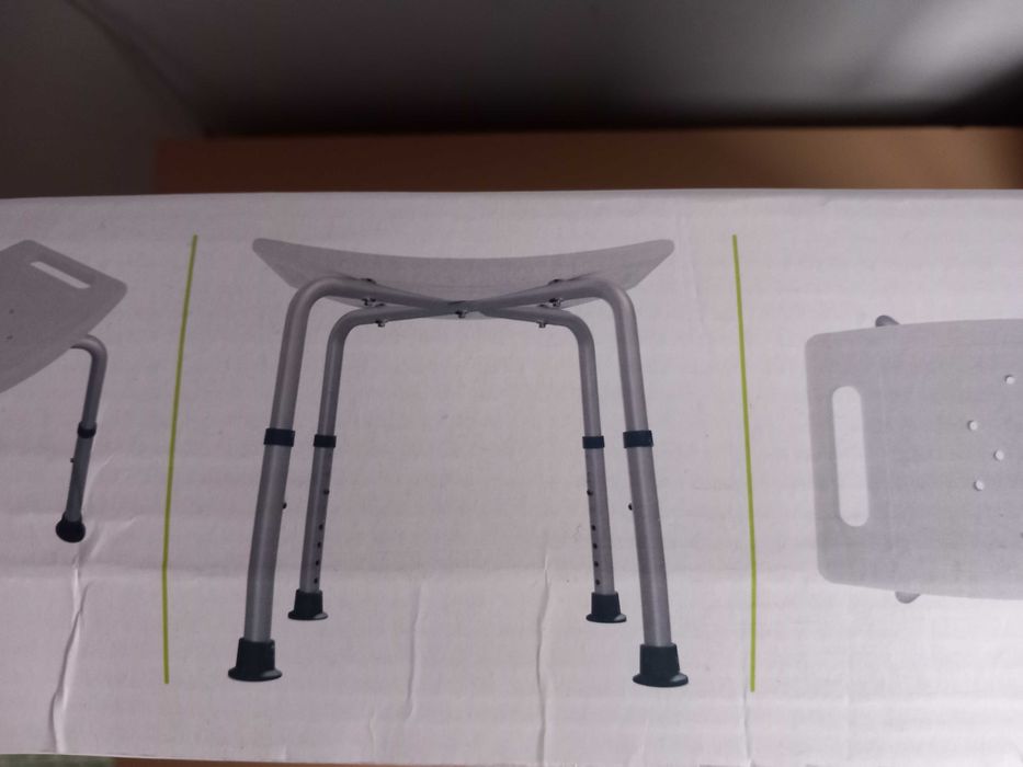 Стол за баня Алуминиев, Бял