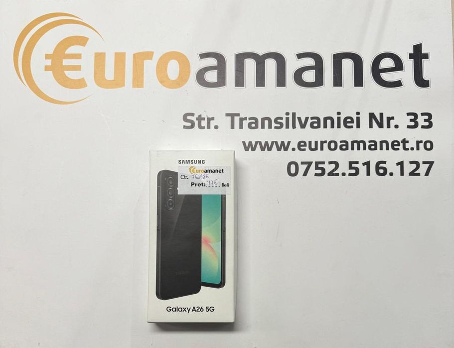Samsung Galaxy A26, Dual SIM, 6GB RAM, 128GB, 5G, Black -T-