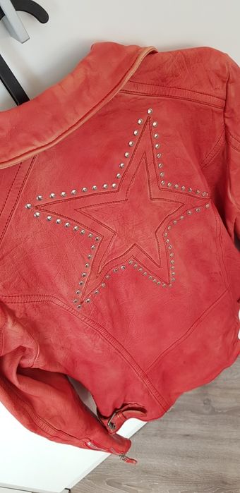 дамско яке Freaky nation естествена кожа разм.М червен