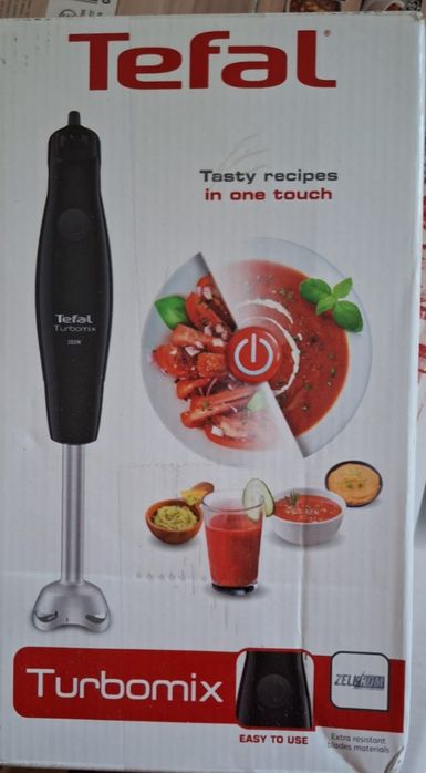 Mixer vertical Turbomix Tefal HB121838, 350W, Lame rezistente Zelkrom,