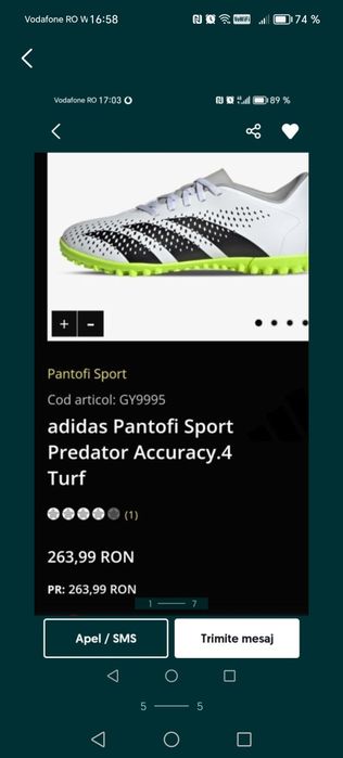 Ghete adidas sintetic  Predator 37 juma