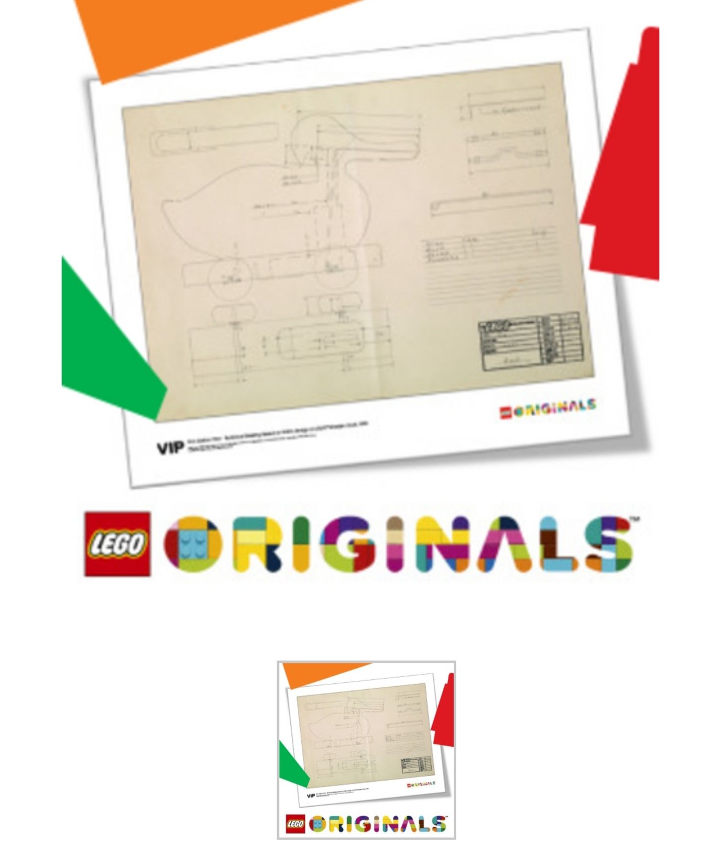 Lego exclusive VIP Print патенти Belgian 1958г. и Wooden Duck 1930г.