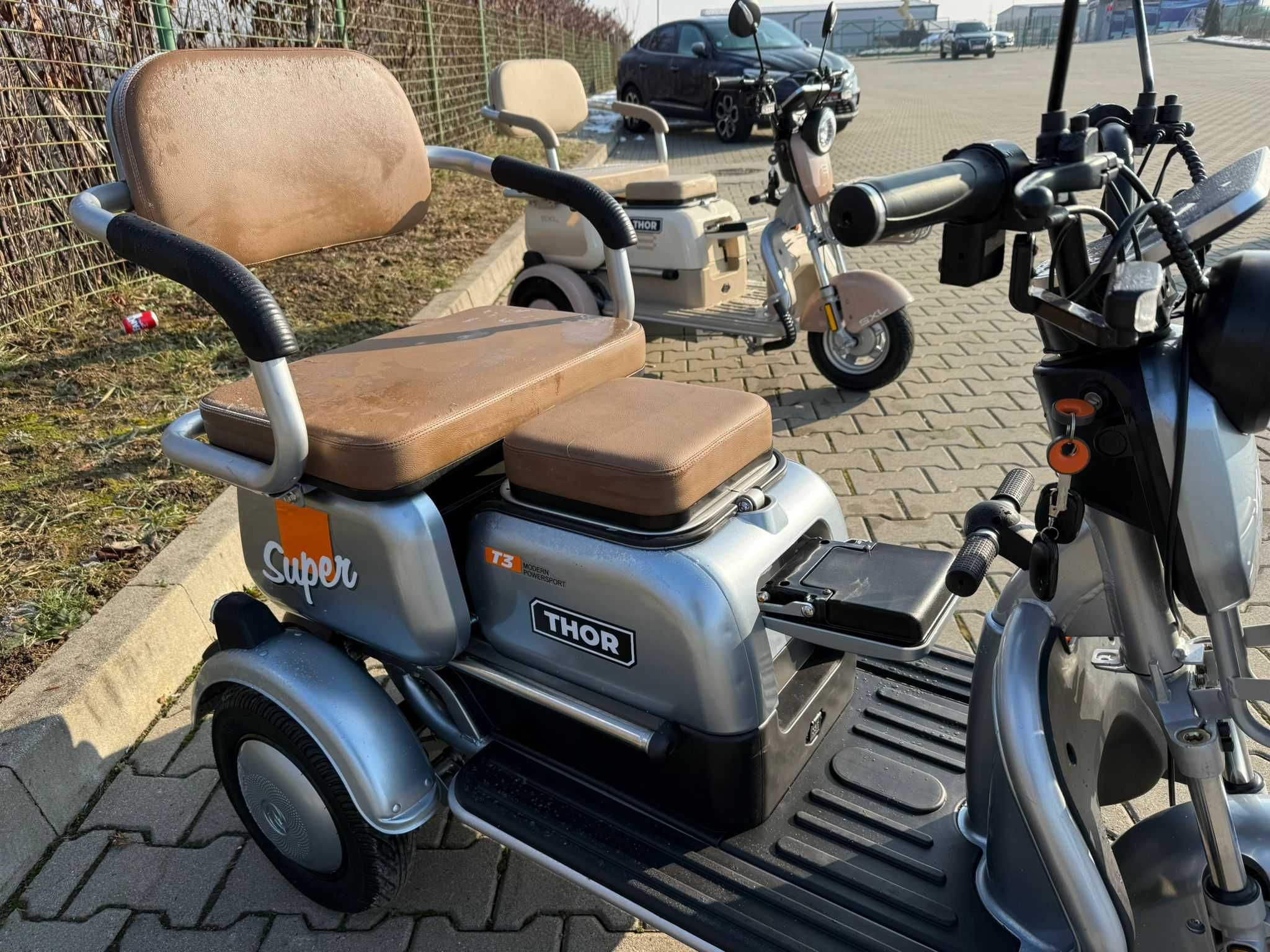 THOR SUPERXL tricicleta electrica tuk tuk nou verde maro gri