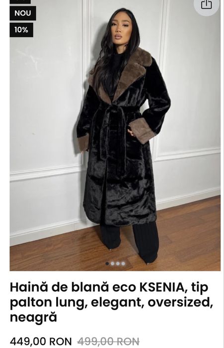 Haina de blana stil palton nurca europeana
