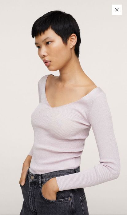 Pulover cu textura stralucitoare, MANGO, nou cu eticheta, S